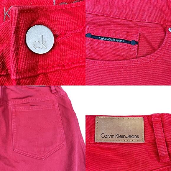 Calvin Klein Jeans Red Denim Mini Skirt W30 - Picture 5 of 11